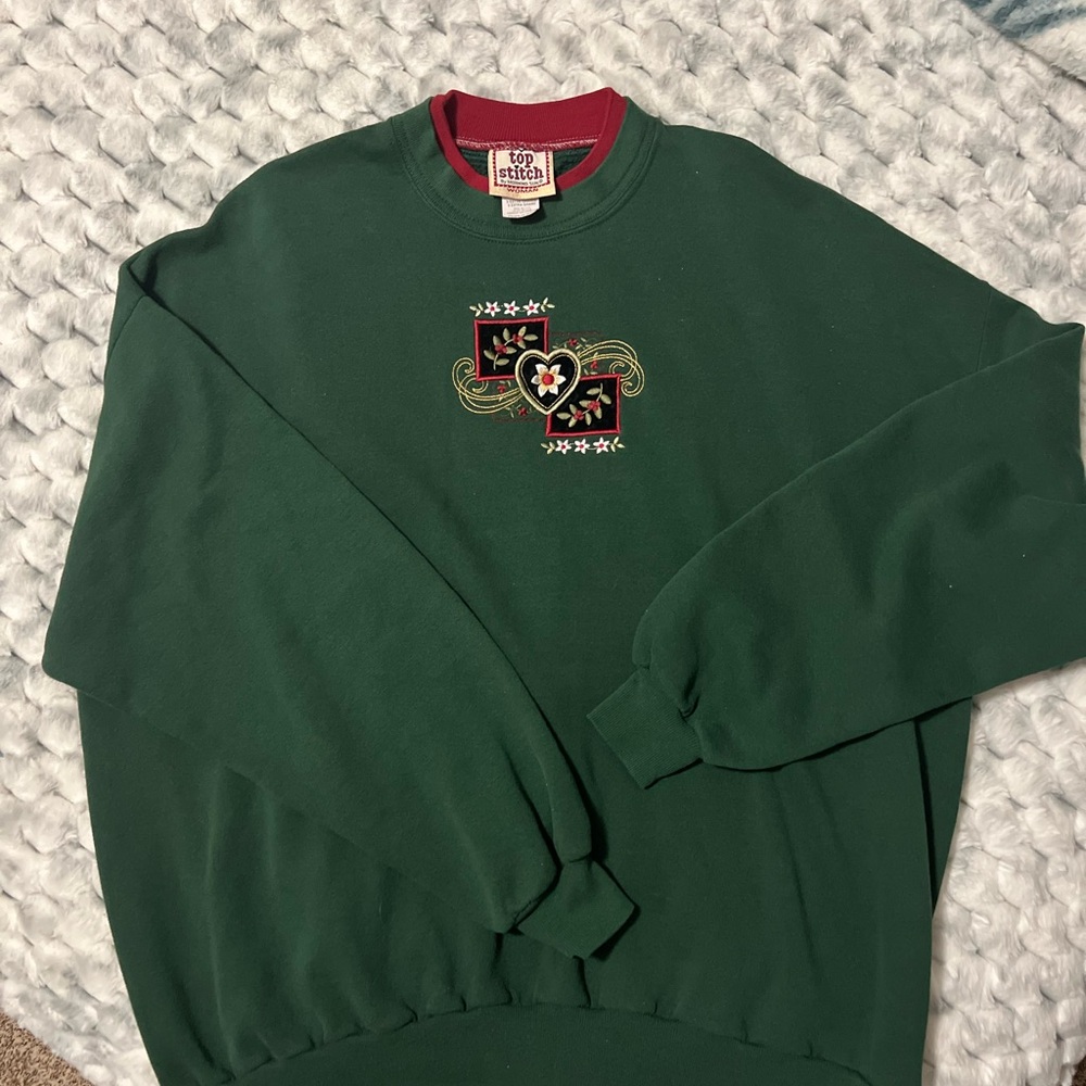 Top Stitch Forest Green Crewneck Sweater 3XL Women's-Excellent Condition